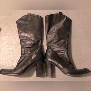 Italian Made heeled fine leather boots